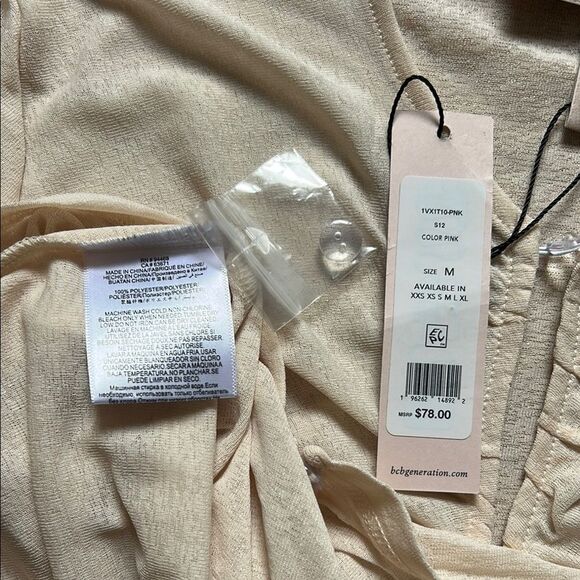 NWT BCBG Generation Elegant blush Pink Ruched Top Size Medium - Picture 2 of 5